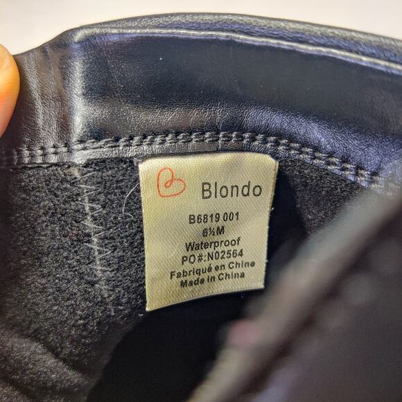 Blondo Eileen Waterproof Black Leather Heeled Ankle Booties Pointed Toe 6.5 - Picture 8 of 15